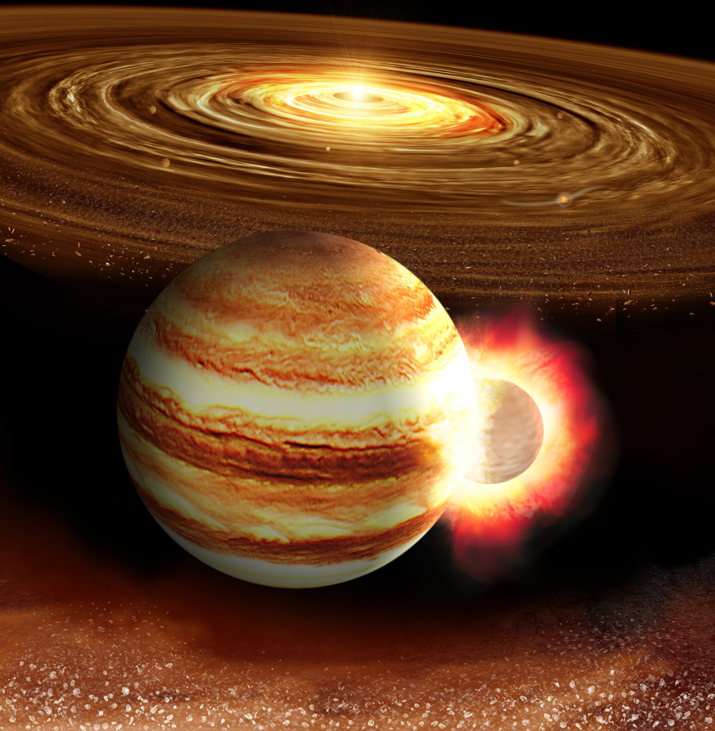 木星の中心核は激しい天体衝突の痕跡？